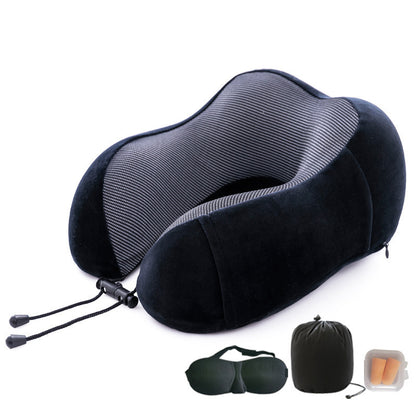 Kit de Voyage Confort - Oreiller Cervical Ergonomique, Masque de Sommeil & Bouchons d’Oreilles