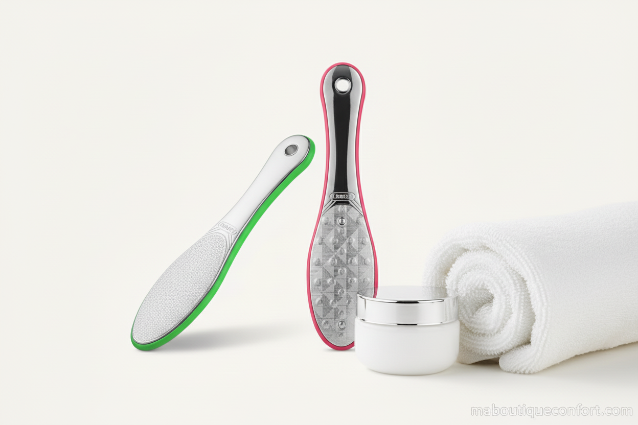 Préparez vos pieds avec une lime avant d’appliquer votre crème hydratante.