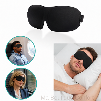 Homme portant un masque de sommeil en mousse à mémoire de forme 