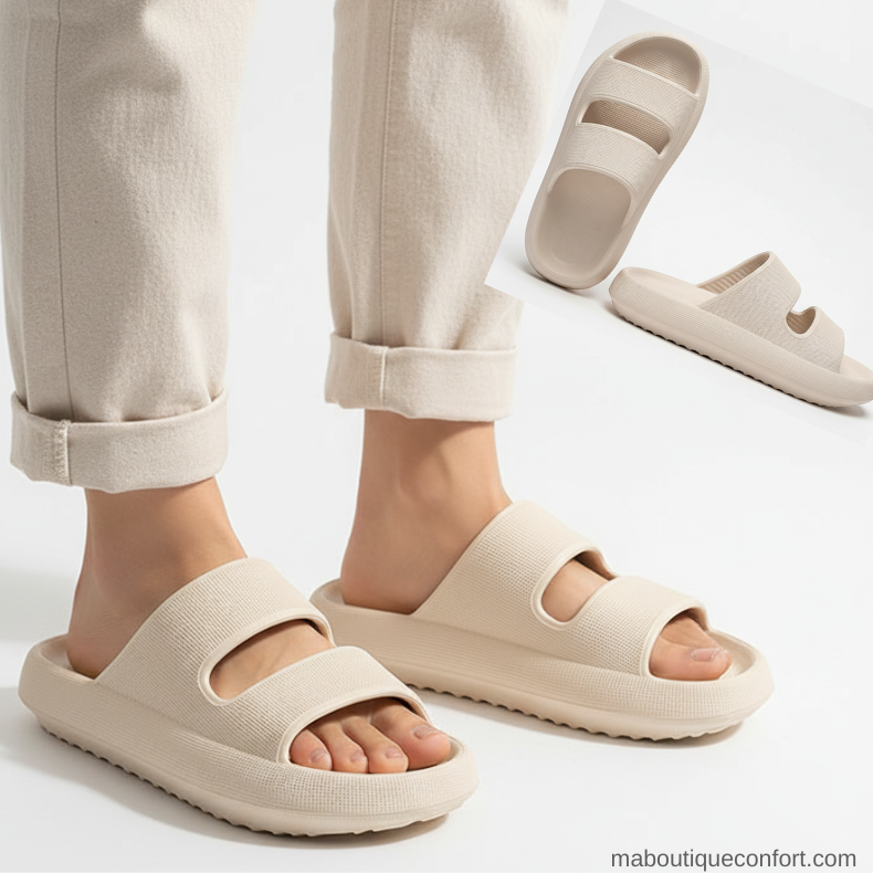 Femme portant les mules
