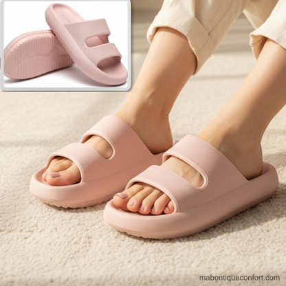 Femme portant les mules