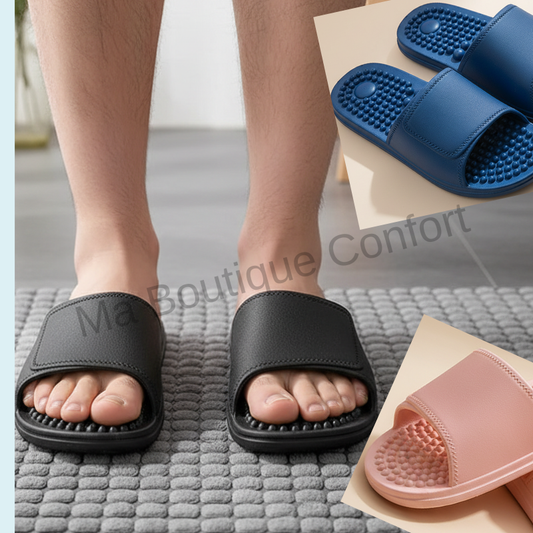 Homme portant les mules 