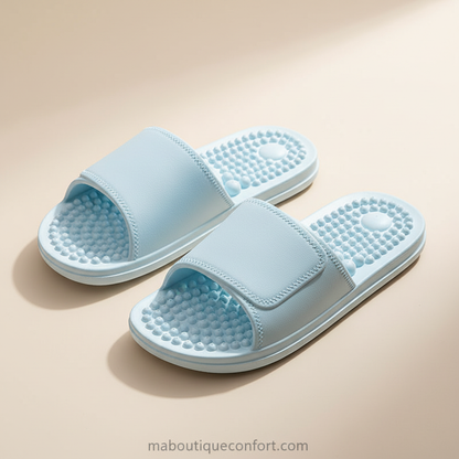 Mules massage bleu clair maboutiqueconfort.com