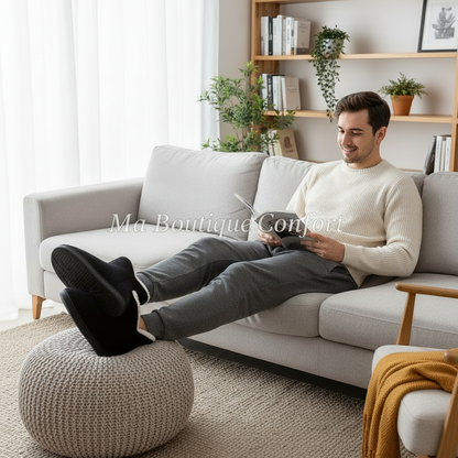 Homme portant des chaussons en coton peluche