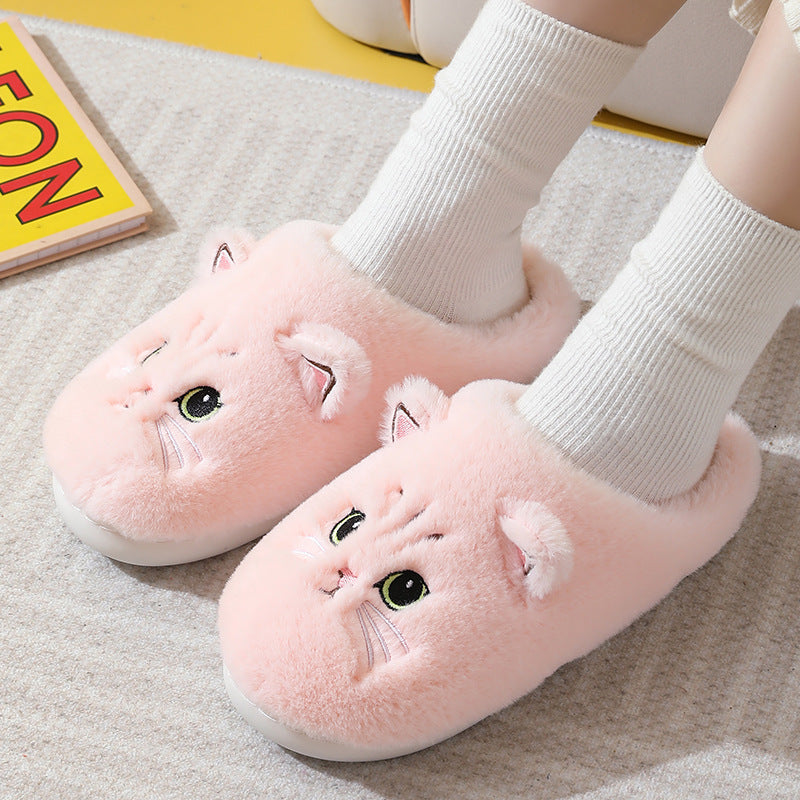 Pantoufles Unisexe Chat Cartoon – Chaudes et Confortables