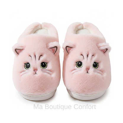 Pantoufles Unisexe Chat Cartoon – Chaudes et Confortables