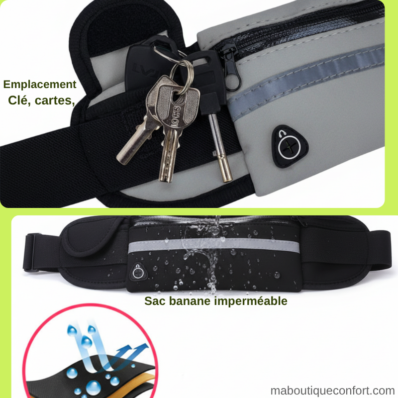 Sac Banane Fitness Multi-poches - Unisexe