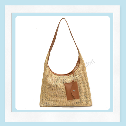 Sac à Main en Paille Rayé - Bag Femme Tendance Casual et Bohème