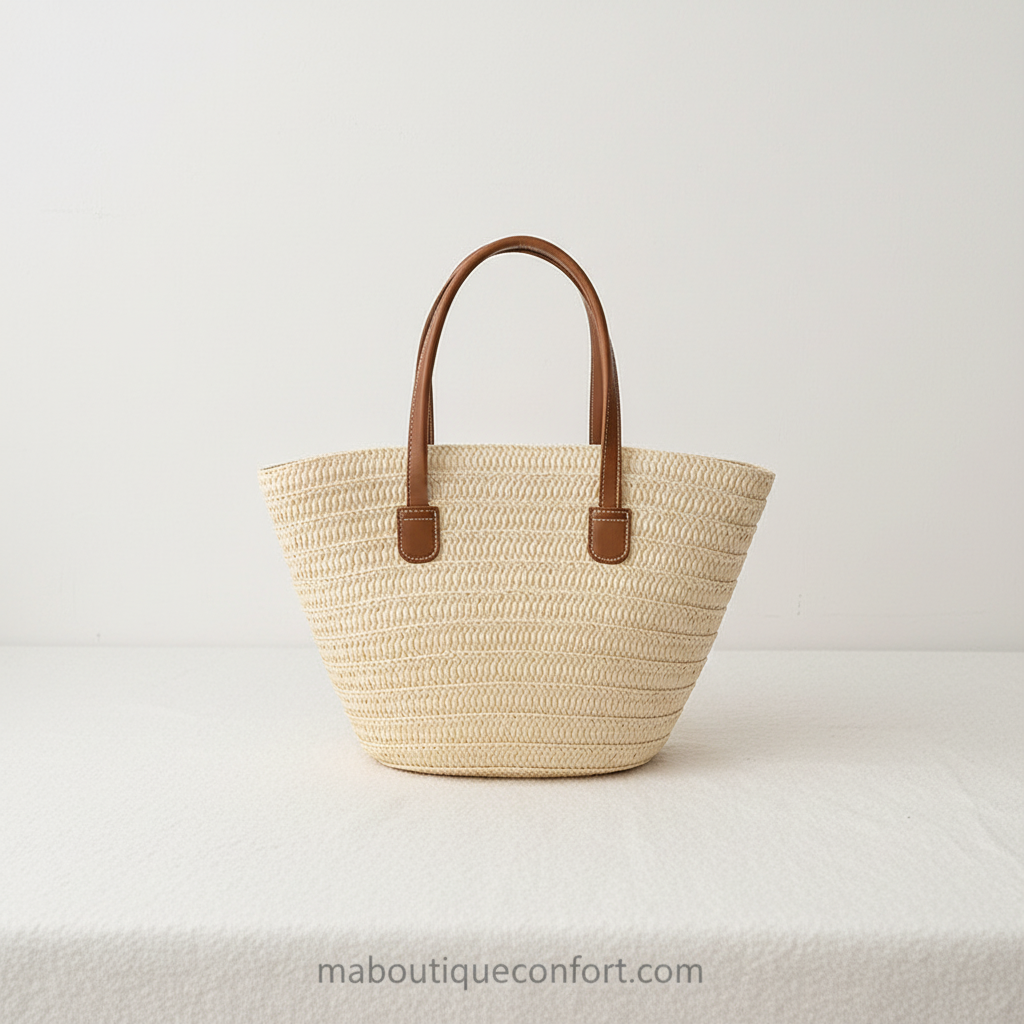 Sac à main Fourre-tout en Paille - Tendance Style Urbain pour Femme