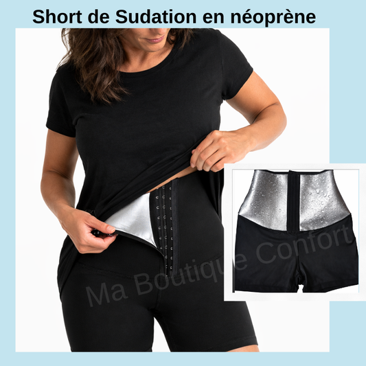 Femme portant le short  qui accélère la transpiration 