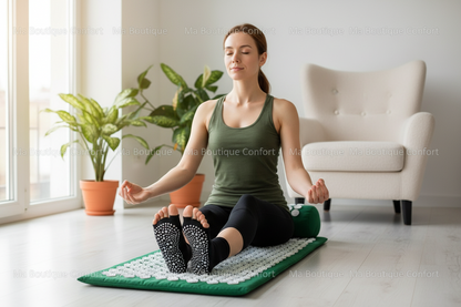 femme pratiquant une séance de relaxation 