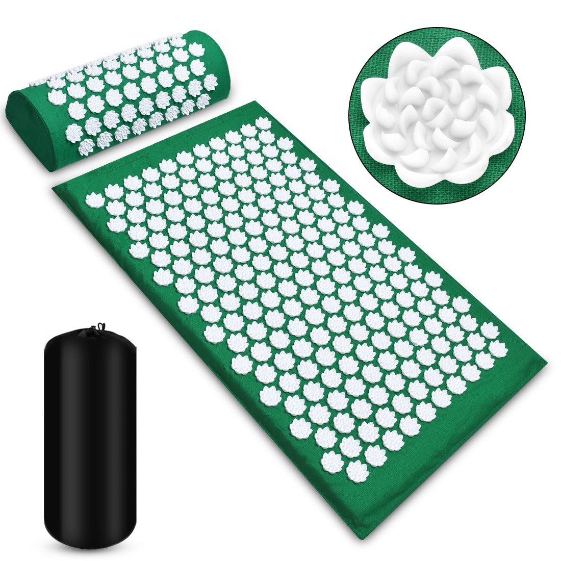 Un tapis vert de yoga 