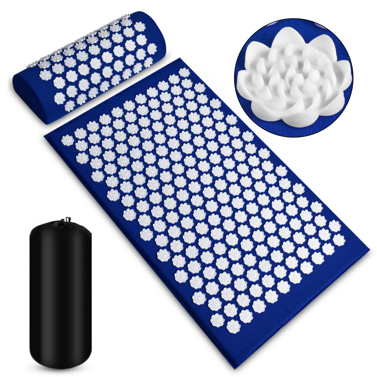 Un tapis bleu de yoga 