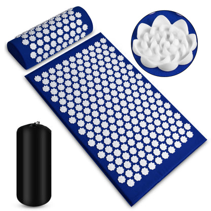 Un tapis bleu de yoga 