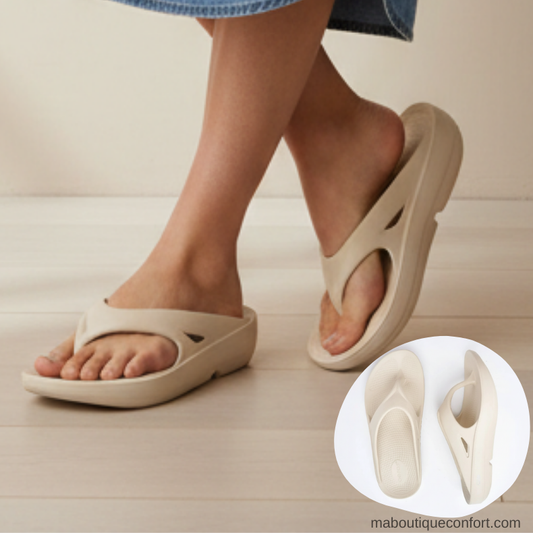 Femme portant des tongs