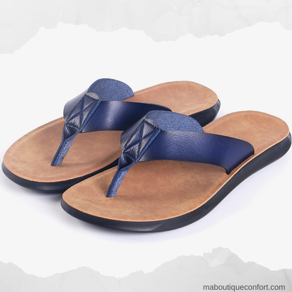 Tongs Cuir Homme - Respirantes & Confortables