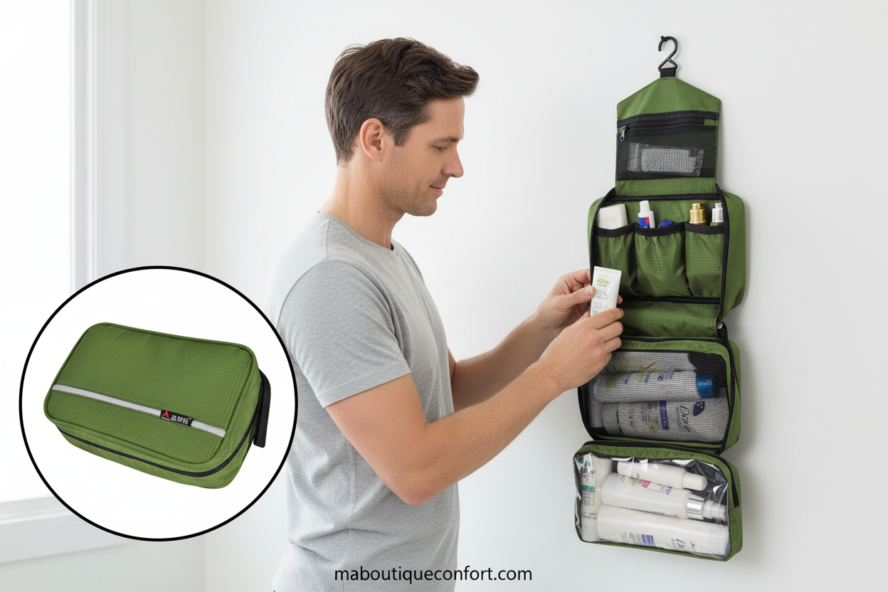 Trousse de Voyage Unisexe - Spacieuse & Grande capacité