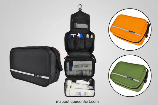 Trousses de toilette noire verte  orange