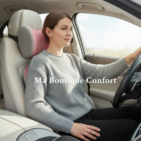 Coussin Dorsal & Appui tête à Mémoire de Forme - Conduite confortable